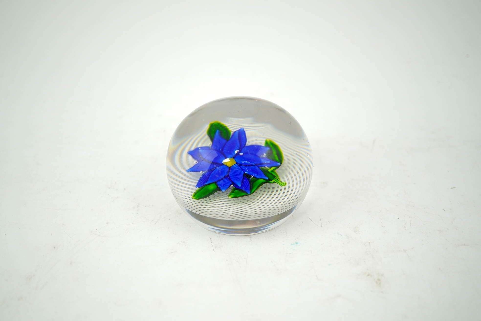 A St. Louis blue Dahlia paperweight, mid 19th century